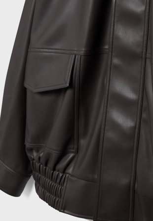 Oversize leather effect biker jacket- Заказать в России