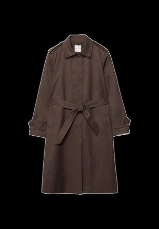 Длинный тренч на одной пуговице- Заказать в России