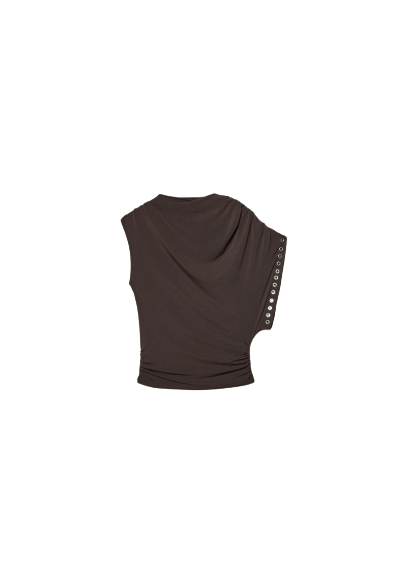 Асимметричный топ без рукавов с заклепками
