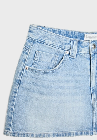 D62 striped denim skort- Заказать в России