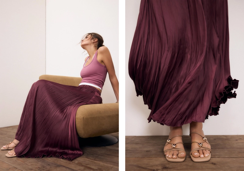 Босоножки на среднем тонком каблуке, с металлической отделкой