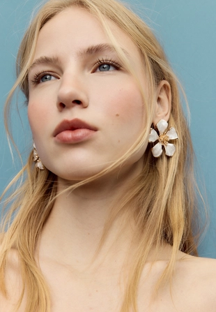 Enamelled flower earrings- Заказать в России