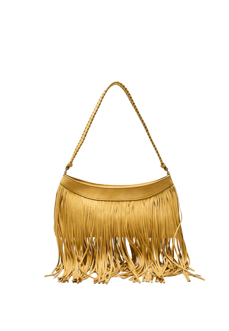 Удлиненная сумка с бахромой