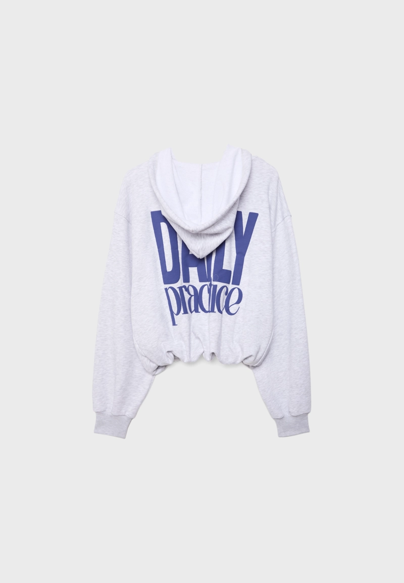 Толстовка-бомбер с принтом на капюшоне