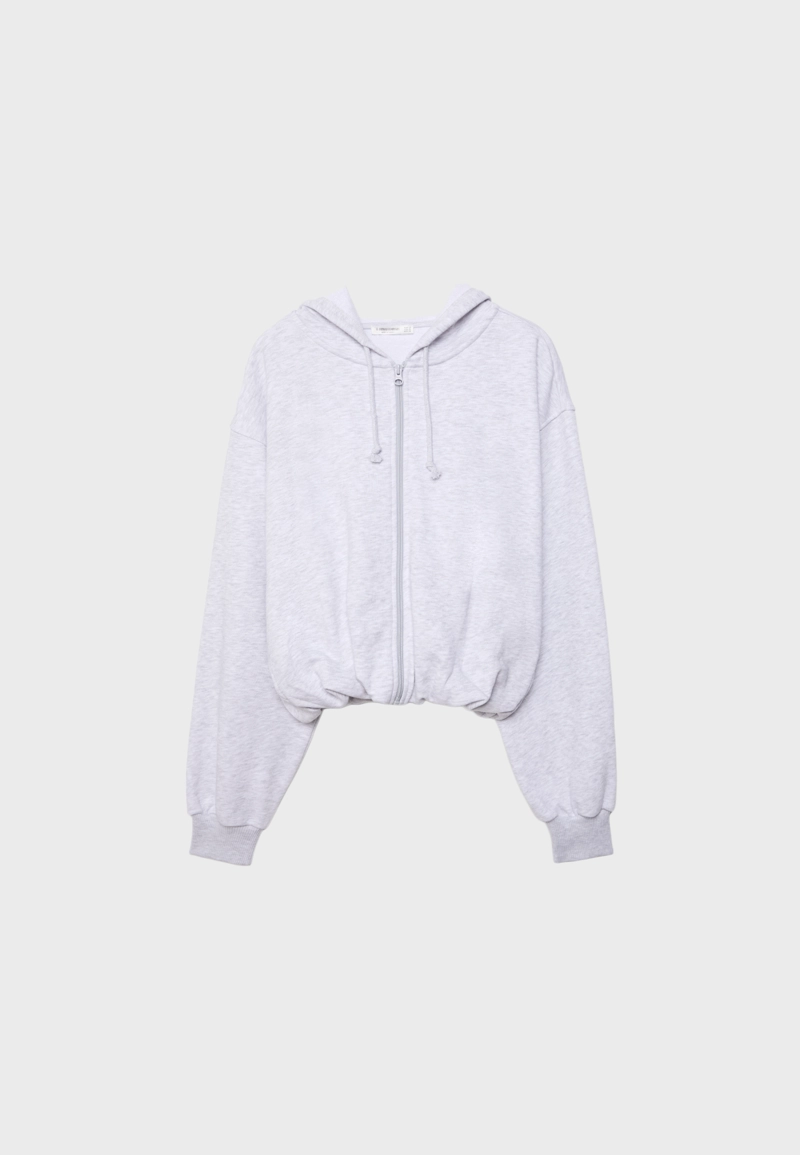 Толстовка-бомбер с принтом на капюшоне