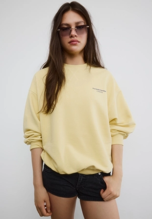 Толстовка с длинными рукавами, круглым вырезом и надписью- Заказать в России