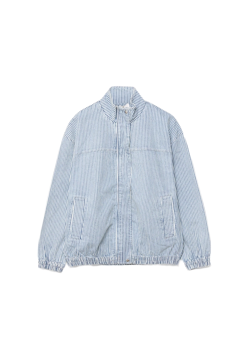 Джинсовая куртка в полоску