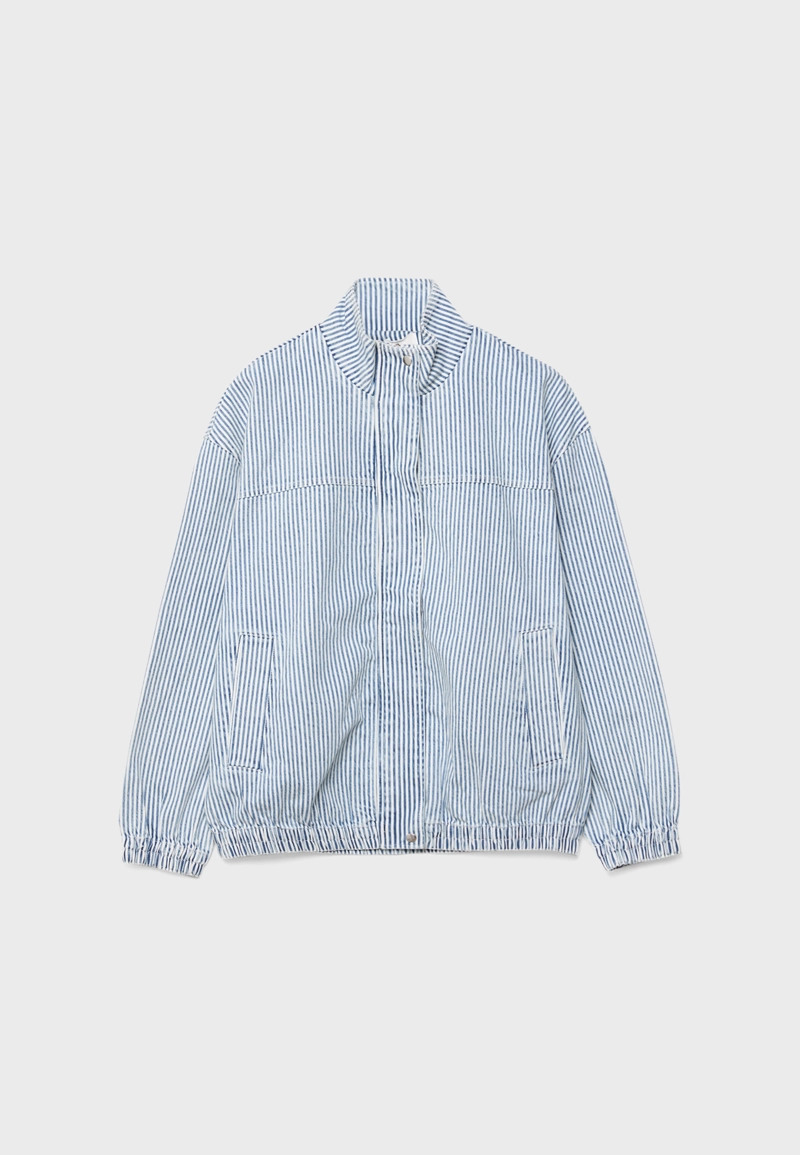 Джинсовая куртка в полоску