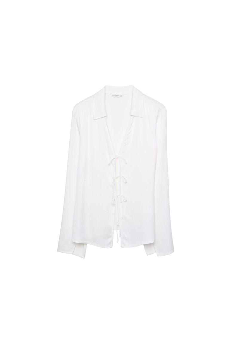 Атласная рубашка с завязками