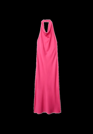 Платье миди с горловиной халтер и открытой спиной- Заказать в России