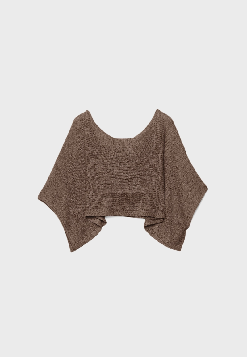 Базовый вязаный свитер-накидка