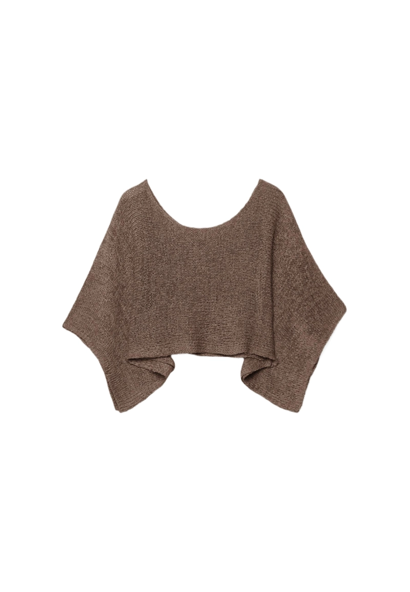 Базовый вязаный свитер-накидка