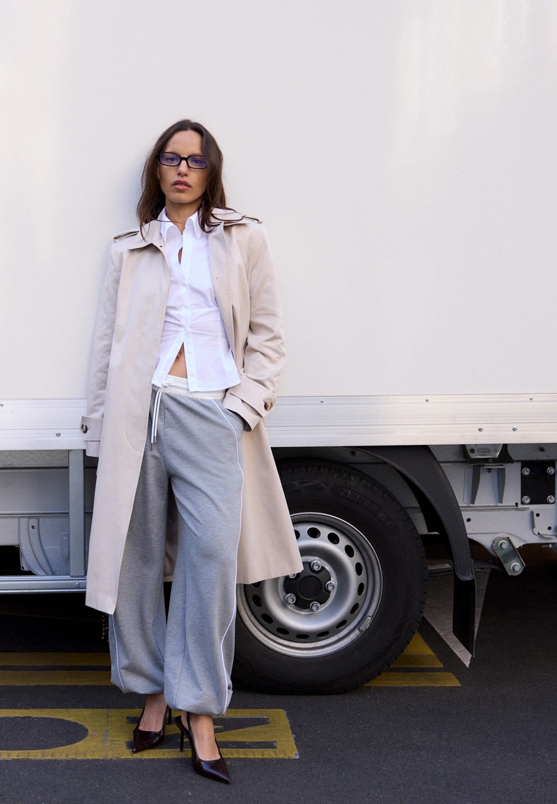 Длинный однобортный тренч