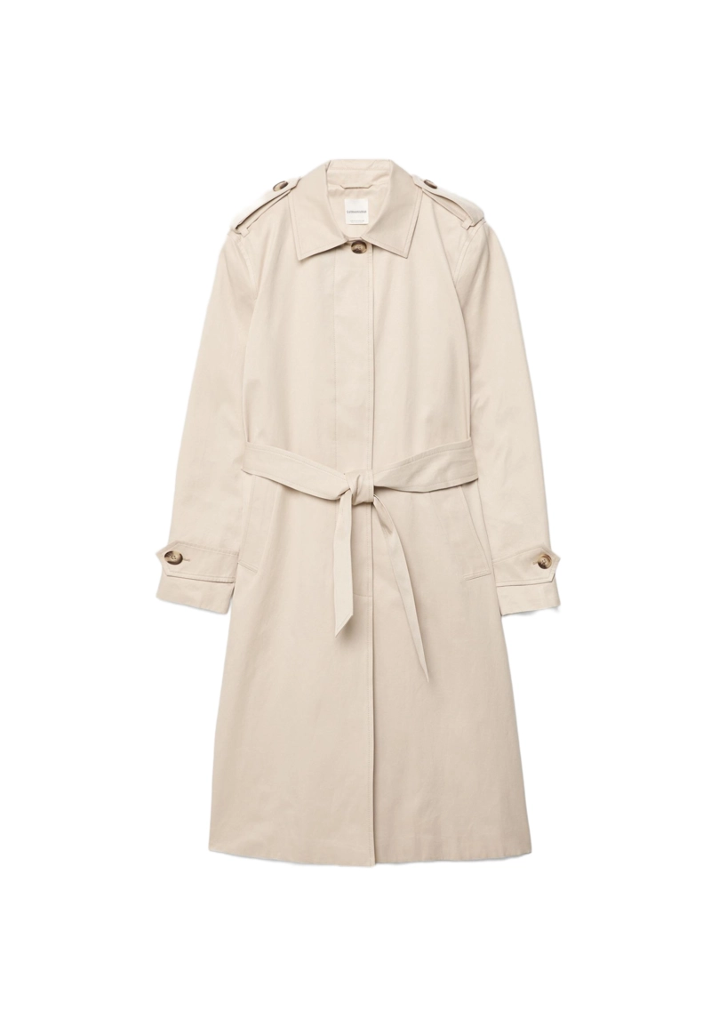 Длинный однобортный тренч