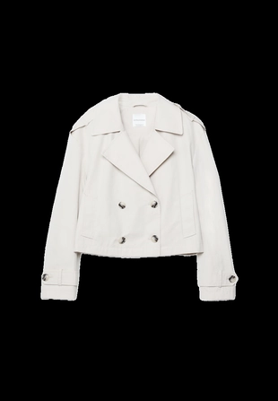 Short doublebreasted trench coat- Заказать в России