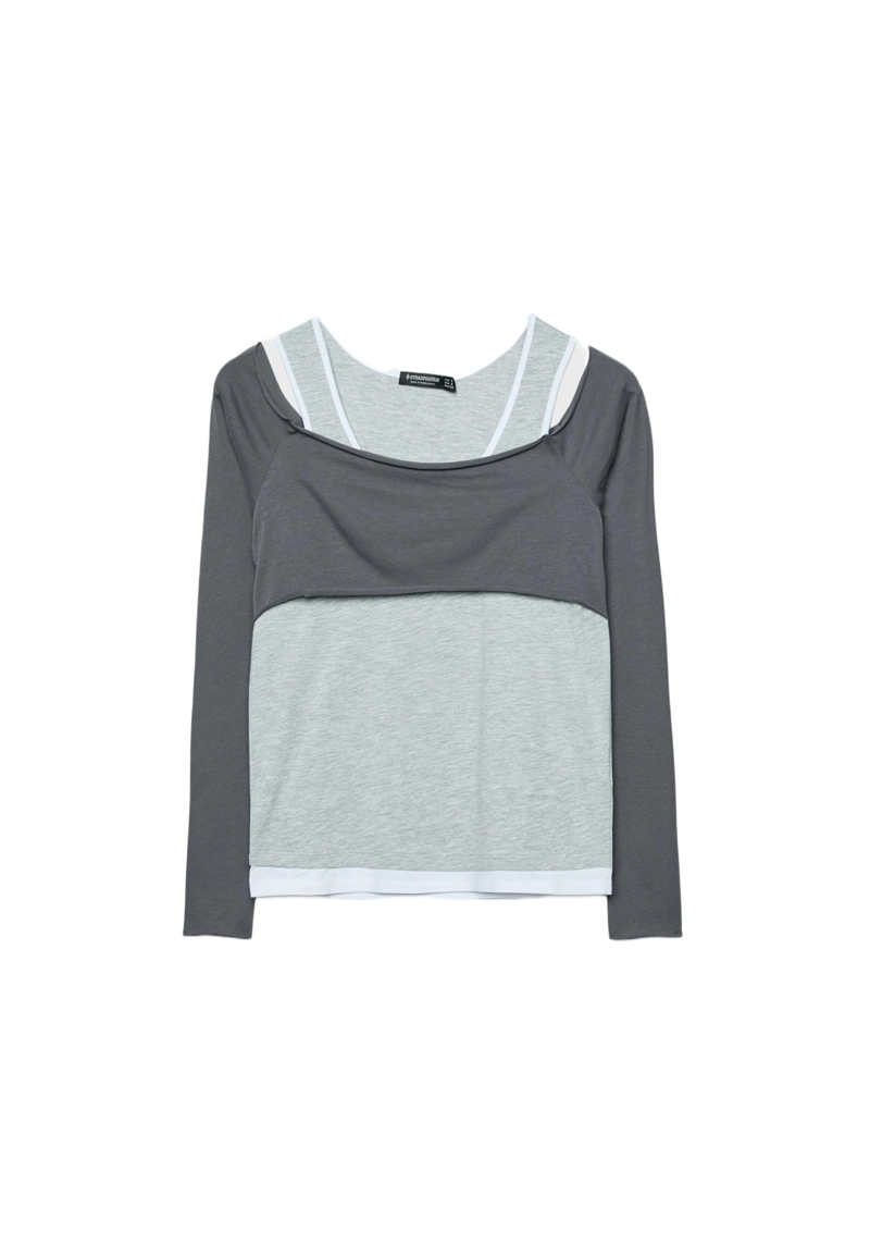 Лонгслив с накладкой