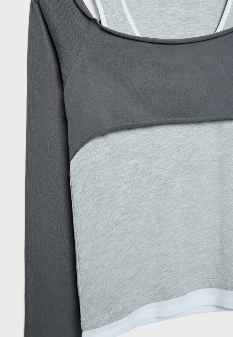 Лонгслив с накладкой