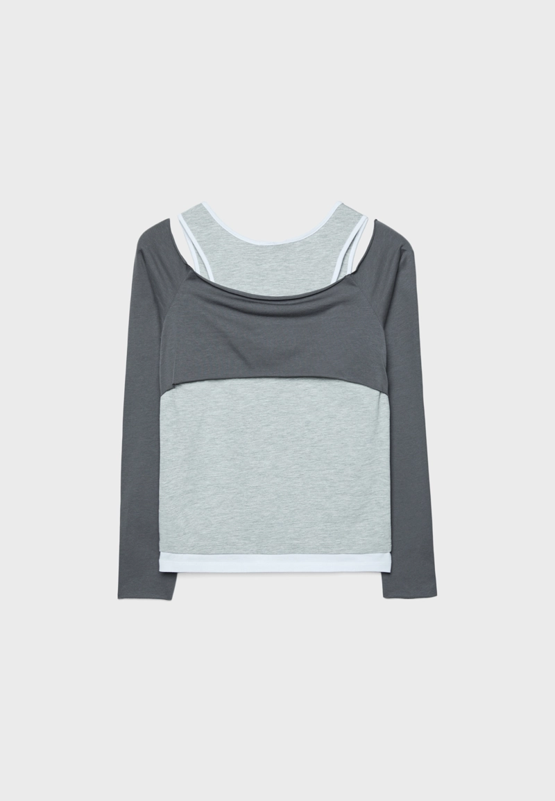 Лонгслив с накладкой