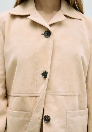 Кожаная куртка с карманами- Заказать в России