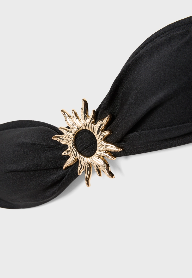 Бюстгальтер бикини бандо с пряжкой в виде солнца