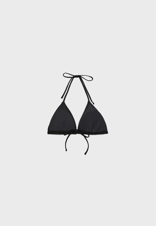 Бюстгальтер бикини треугольный с вышивкой в виде цветка- Заказать в России