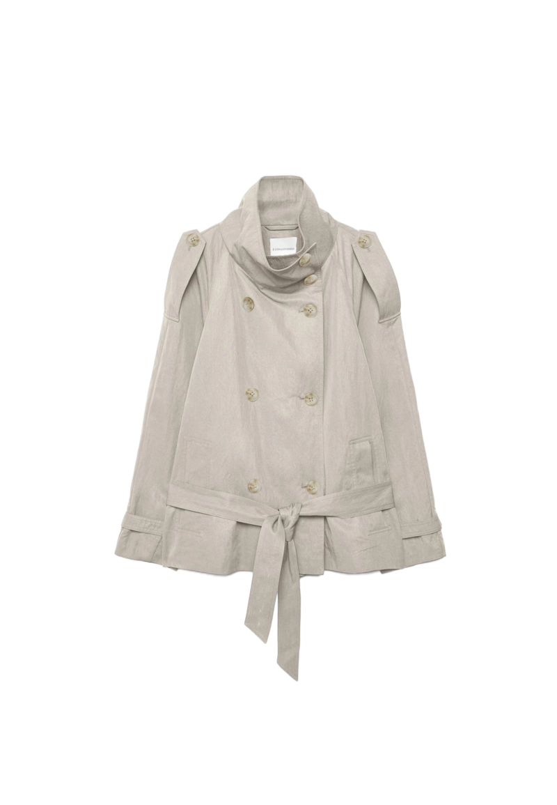 Тренч с высоким воротником