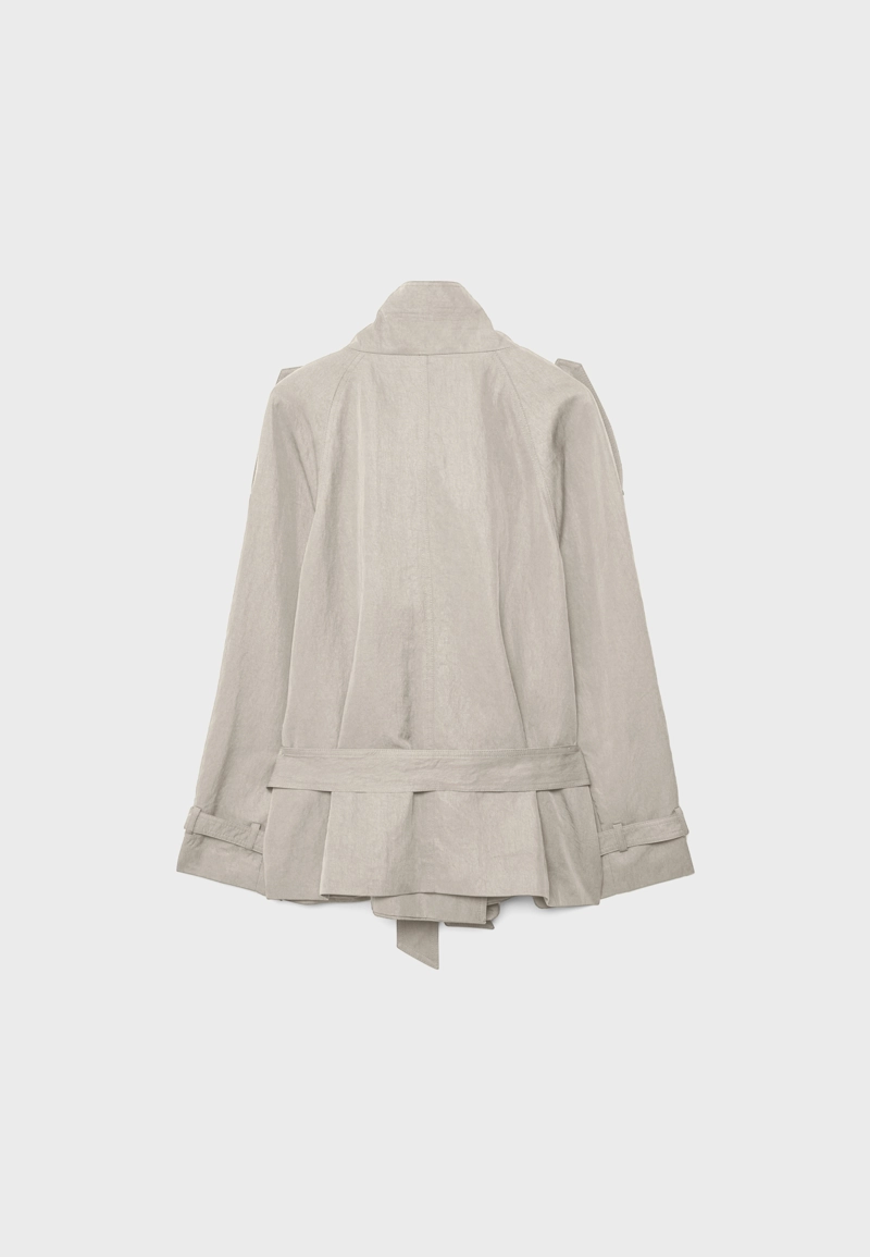 Тренч с высоким воротником