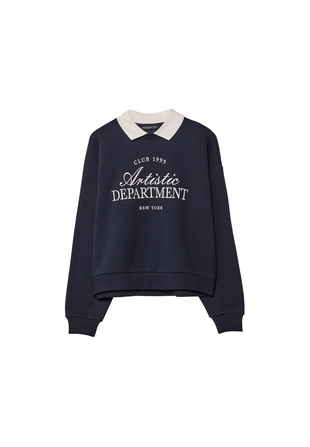 Вышитая толстовка с воротником поло- Заказать в России