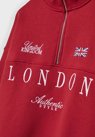 Толстовка на молнии с вышивкой- Заказать в России