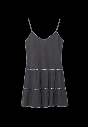 Платье с воланами и заклепками- Заказать в России