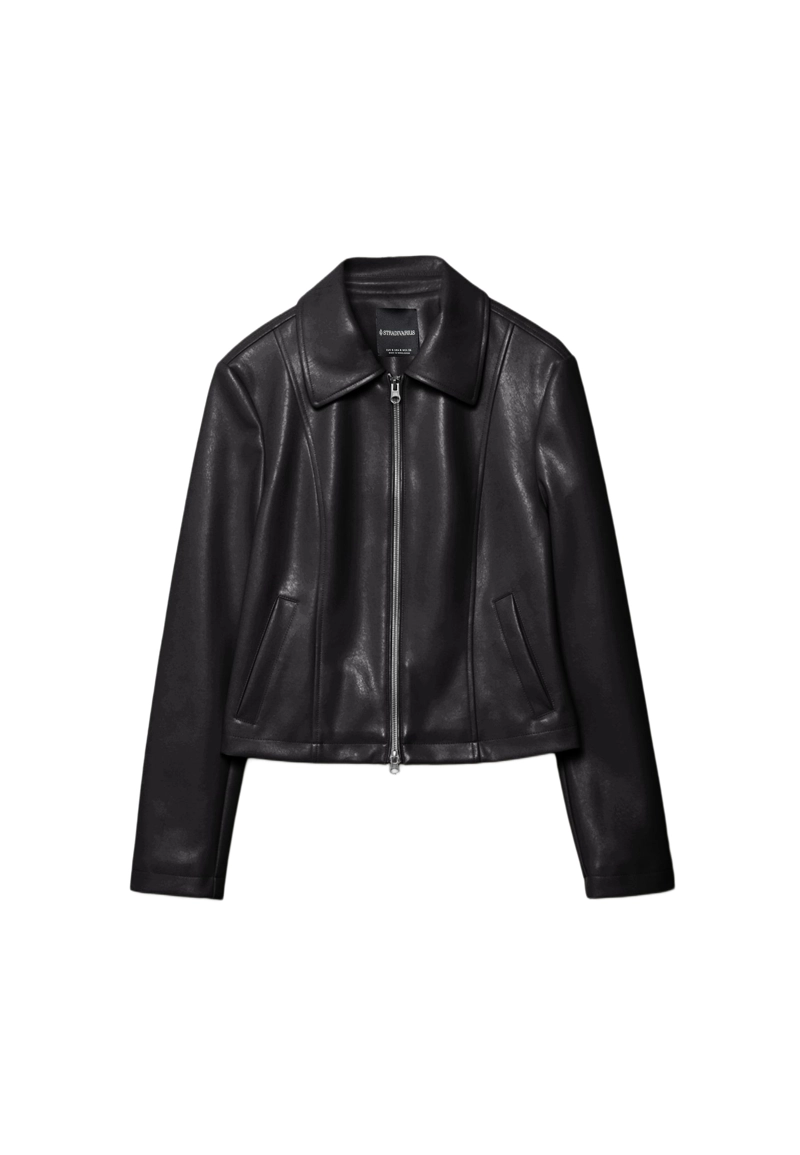 Приталенная куртка из искусственной кожи