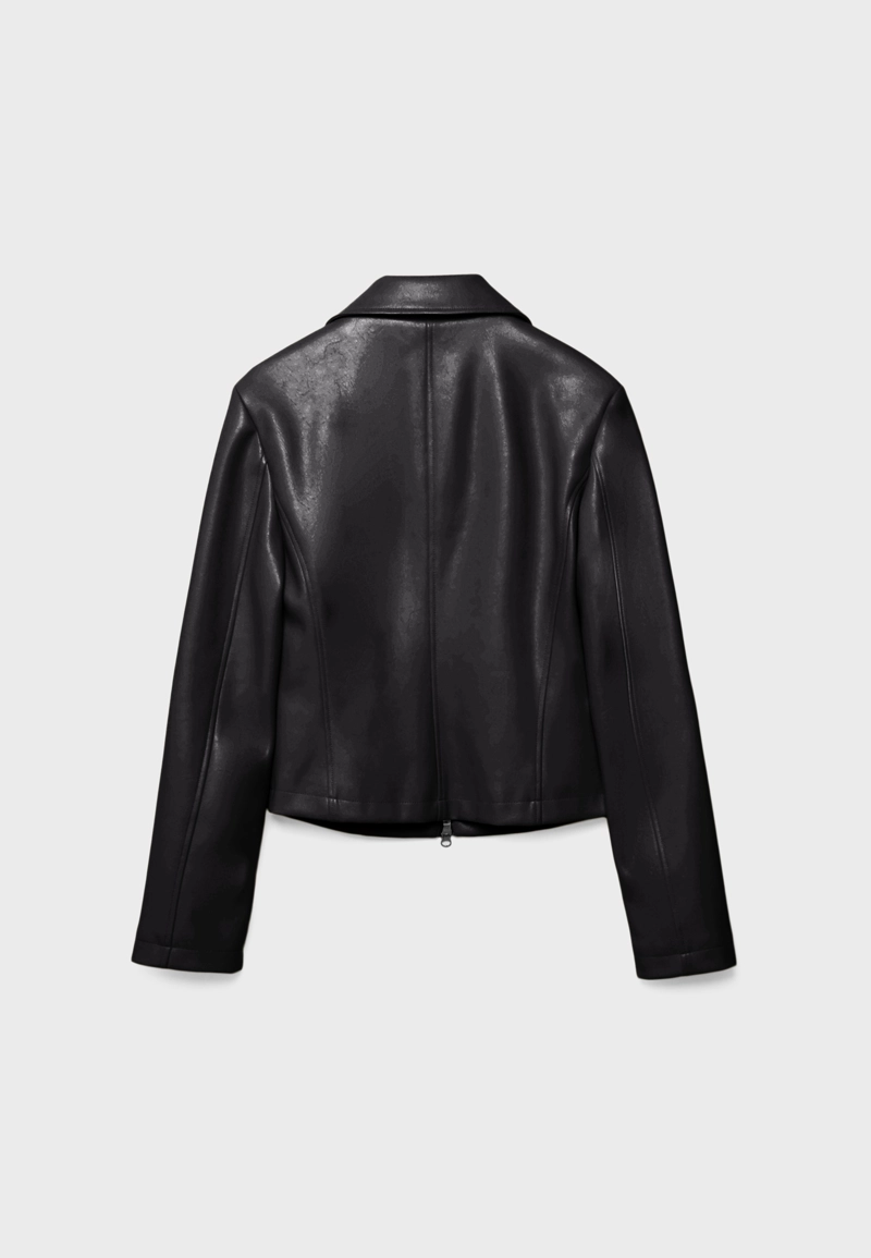 Приталенная куртка из искусственной кожи