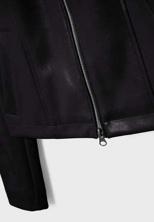 Приталенная куртка из искусственной кожи- Заказать в России