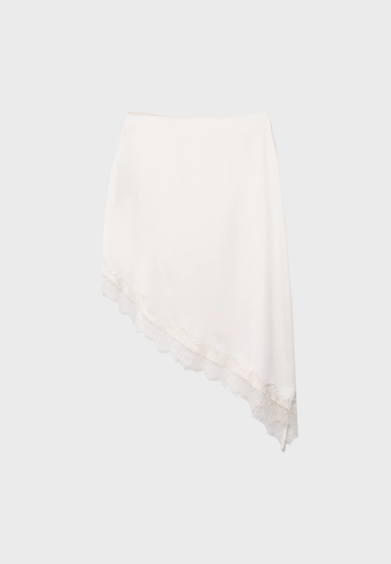 Асимметричная сатиновая юбка