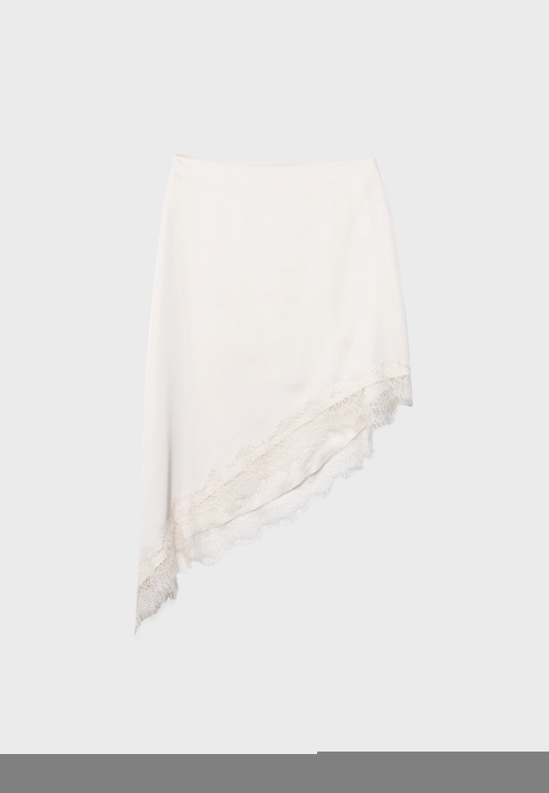 Асимметричная сатиновая юбка