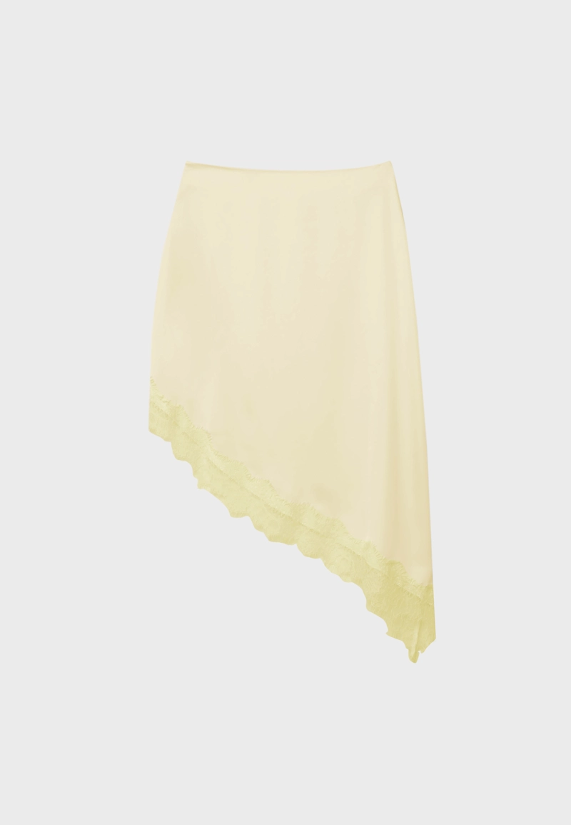 Асимметричная юбка из сатина