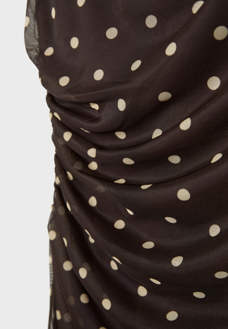 Платье миди без рукавов из полупрозрачной ткани