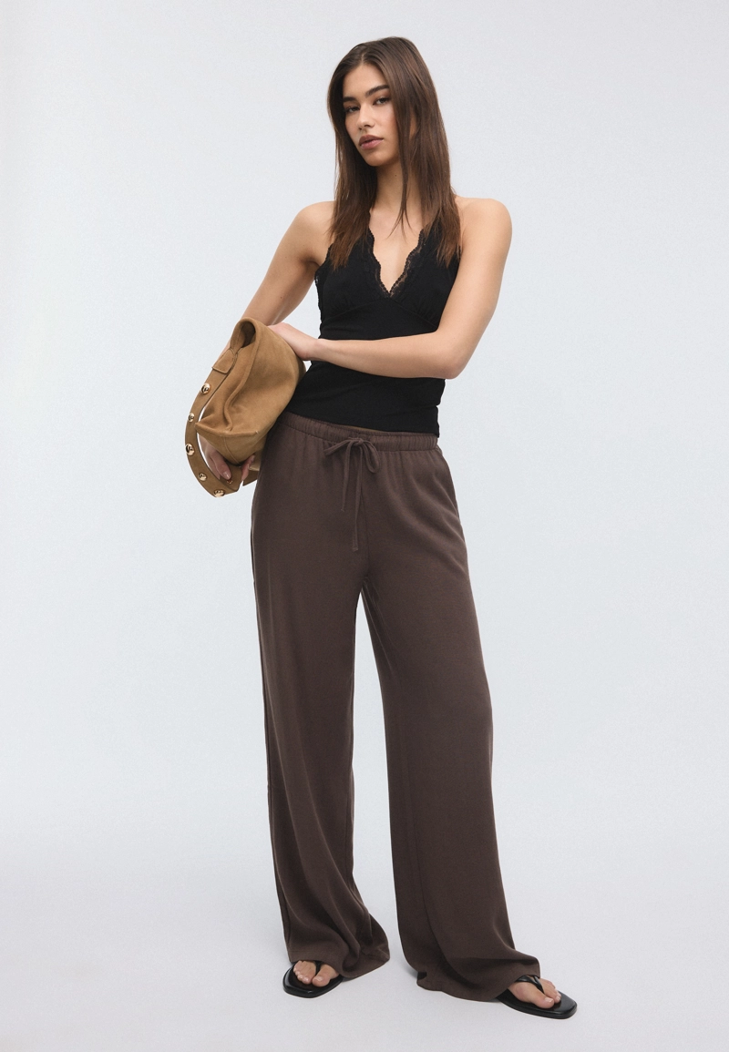 Свободные брюки под лён