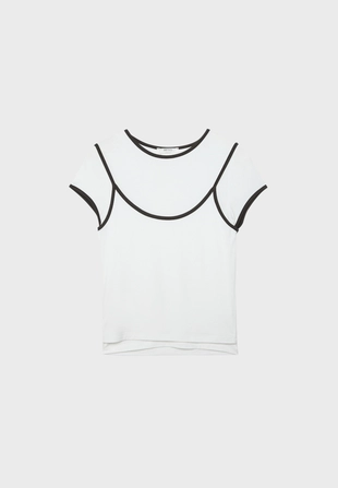 Футболка с контрастными деталями- Заказать в России