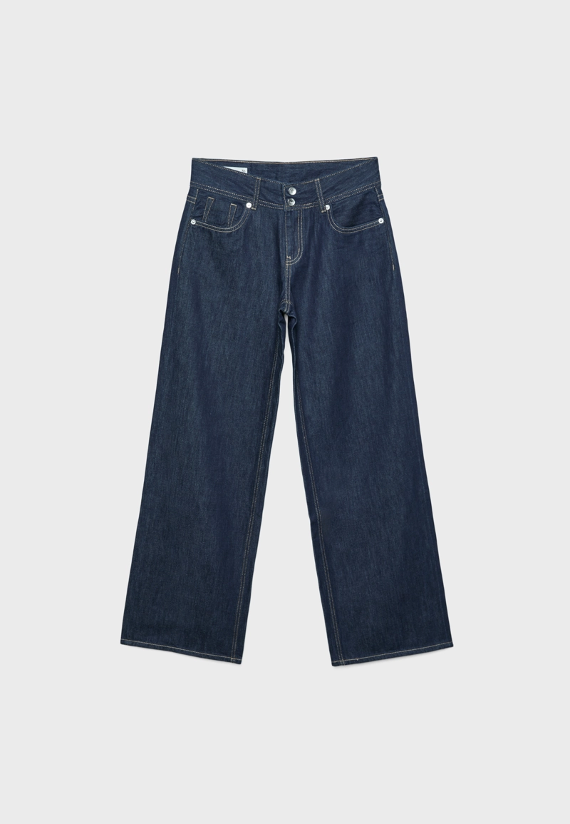 Джинсы с низкой посадкой и двойной пуговицей