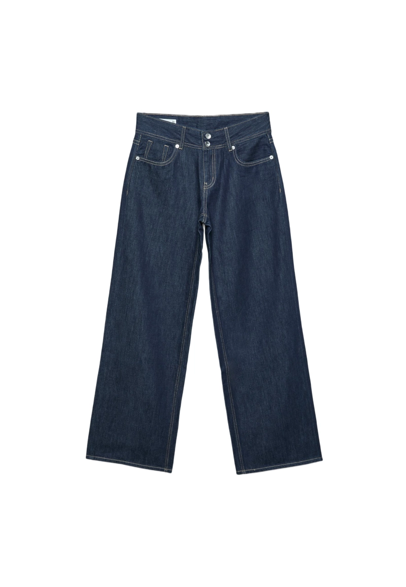 Джинсы с низкой посадкой и двойной пуговицей