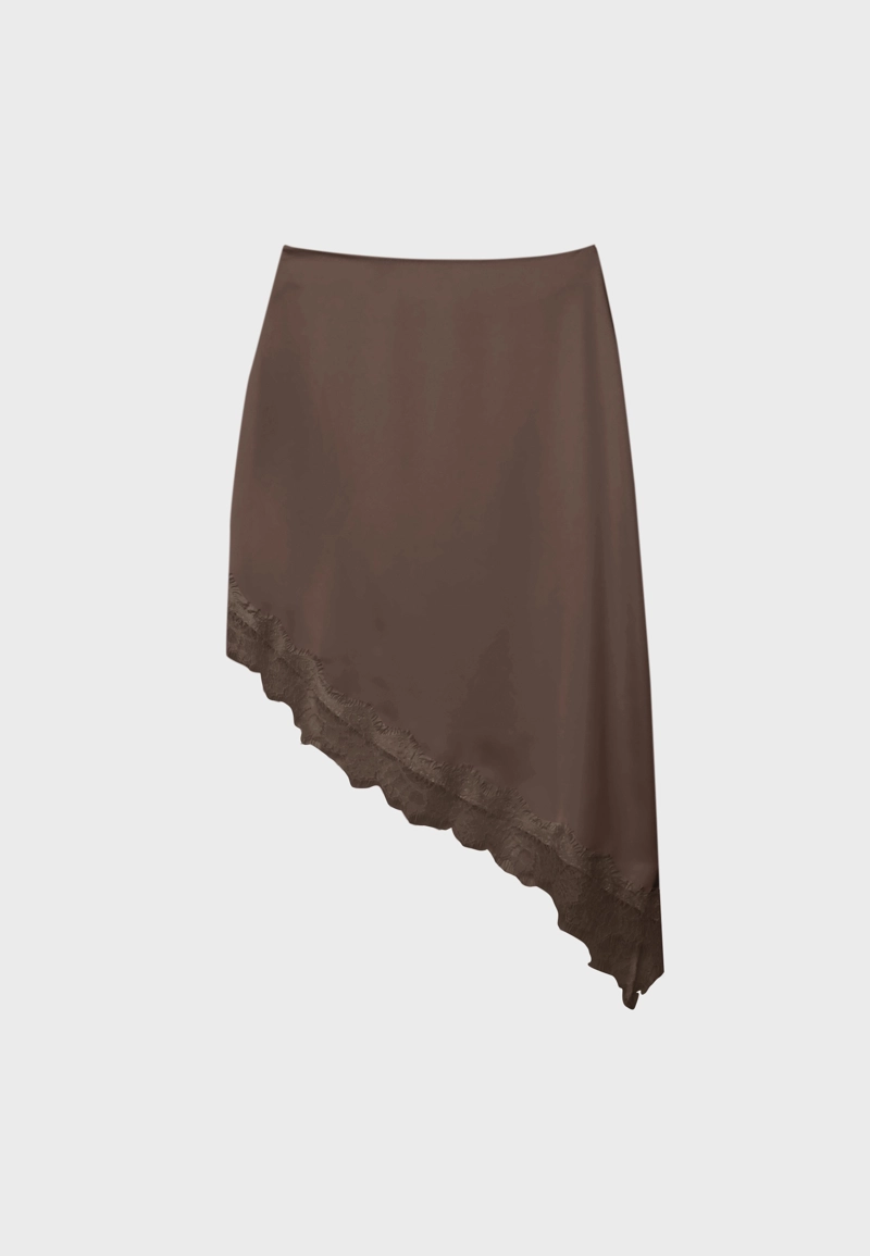 Асимметричная юбка из сатина