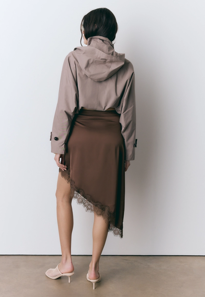 Асимметричная юбка из сатина