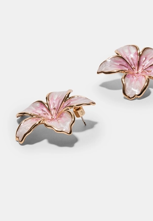 Серьги-цветы с эмалью- Заказать в России