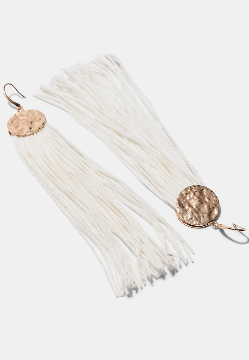Длинные серьги с бахромой