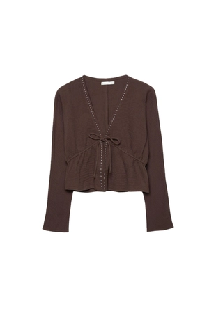 Рубашка с открытыми заклепками- Заказать в России