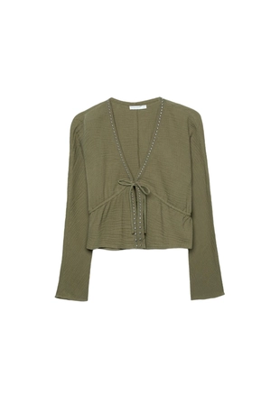 Рубашка с открытыми заклепками- Заказать в России