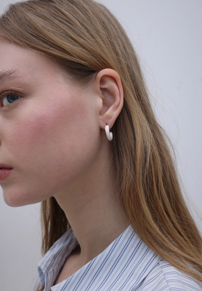 Набор из 9 серег-колец и сердечек