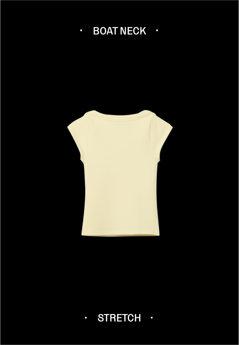 Базовая футболка с вырезом «лодочка»