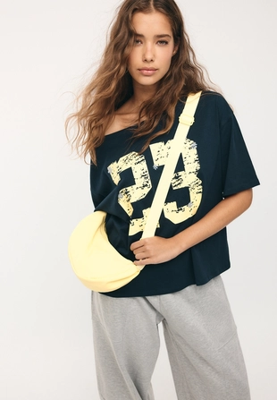 Тканевая сумка-луна с плечевым ремнем- Заказать в России